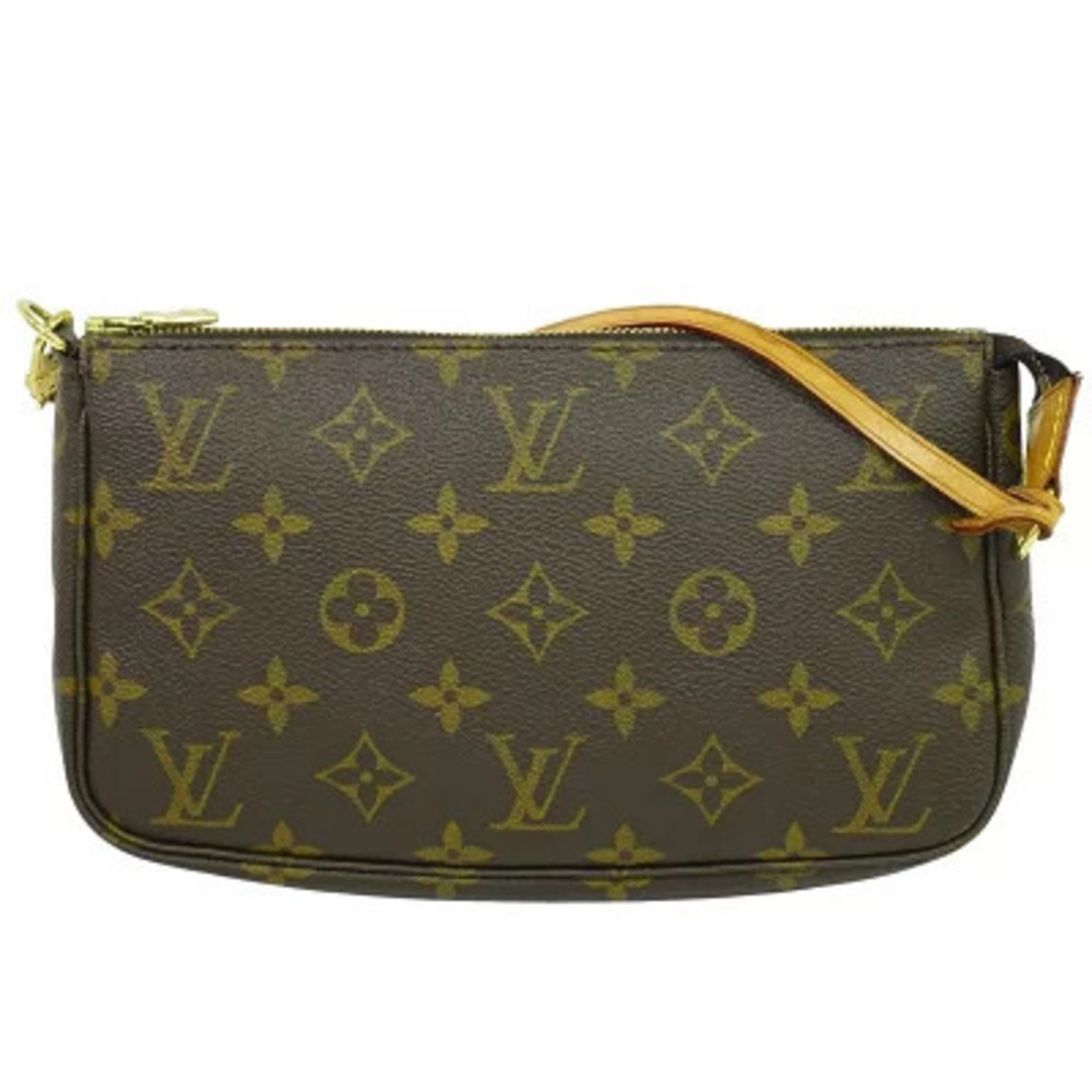Louis Vuitton LV Pochette Accessoires Monogram Pouch Bag Canvas Brown